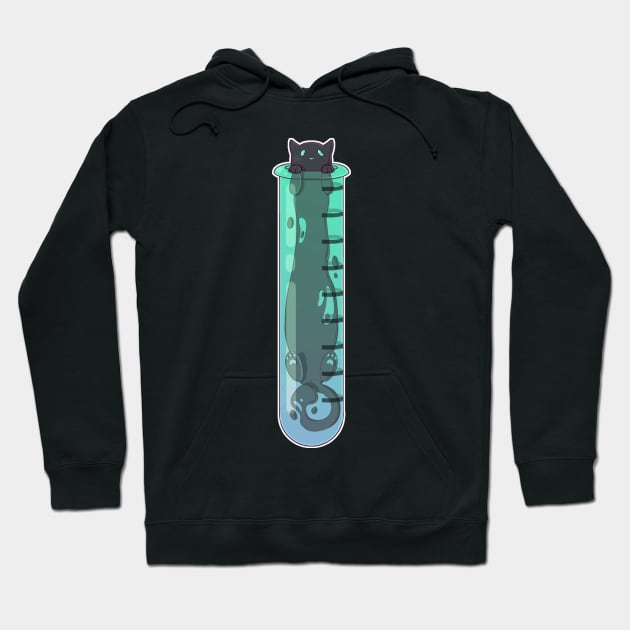 Space Cat - Alien in Test Tube Green Hoodie by Phoenix-InBlue